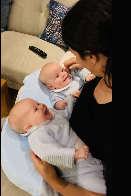 Paula Daly with her twins.