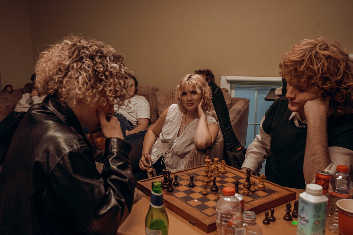 Cliffords' Iona Lynch watches on as a game of chess heats up in the green room.