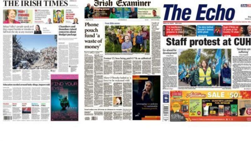What the papers say: Friday's front pages What the papers say: Friday's front pages
