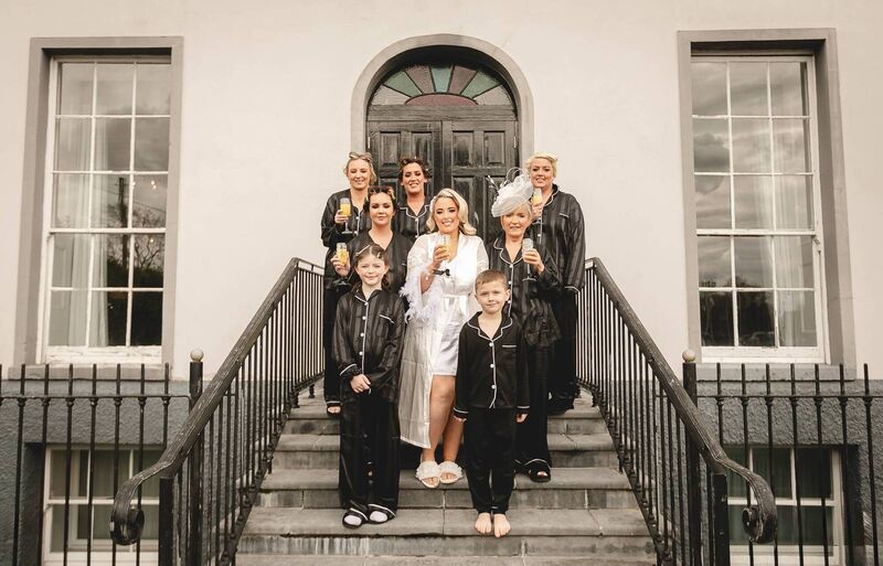 The bride with her bridesmaids.