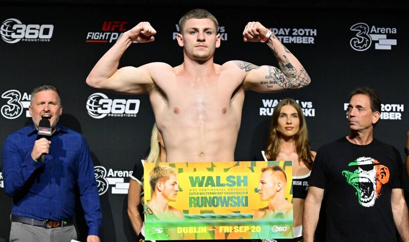 Callum Walsh at the weigh-in before his recent bout at the 3 Arena. Picture: Doug Minihane