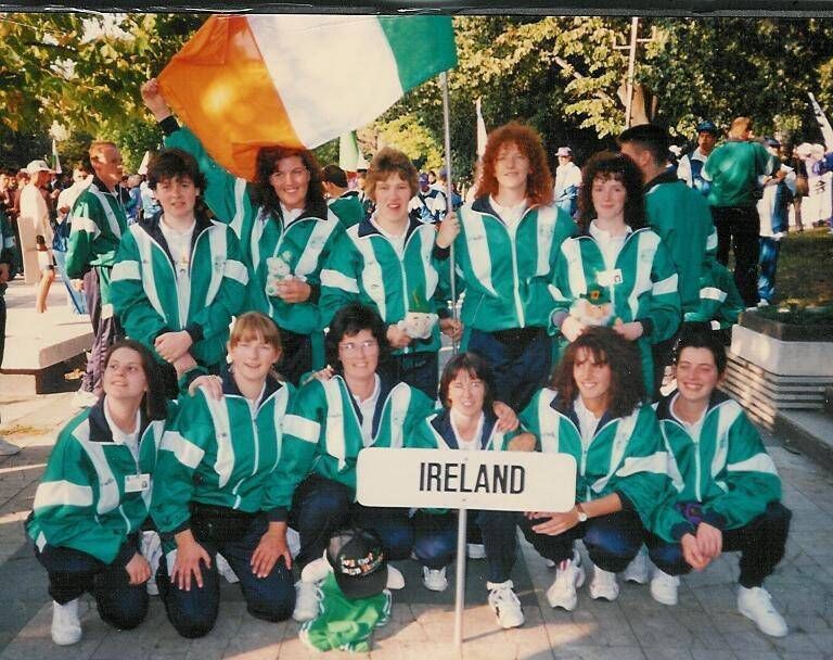 Irish Basketball team at the Opening Ceremony of the World Games for the Deaf in Sofia, Bulgaria in 1993. Irish Basketball team at the Opening Ceremony of the World Games for the Deaf in Sofia, Bulgaria in 1993.