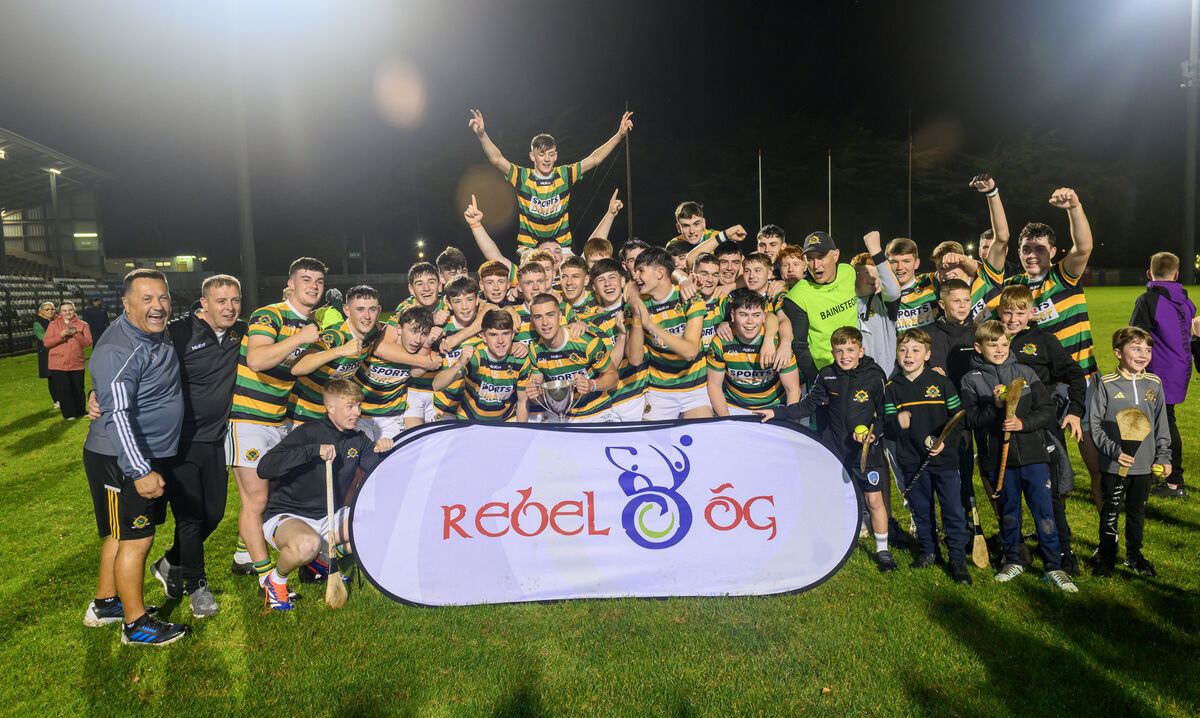  The Glen Rovers team celebrate their victory over Sarsfields. Picture: Dan Linehan