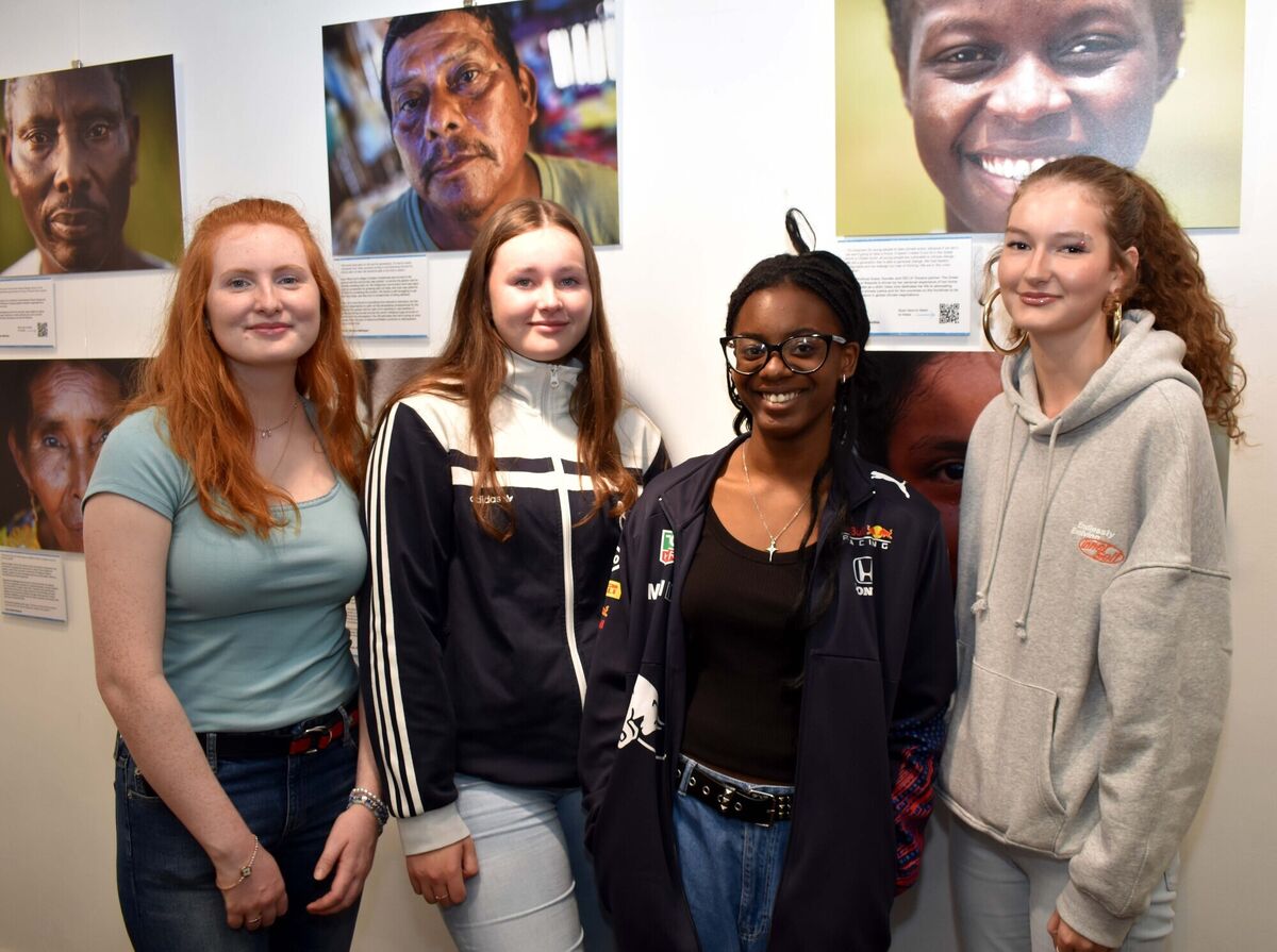 Eimear Sheehan, Kerry Pike; Jessica Smiddy, Ovens; Daniella Akeuji, Douglas, and Lucy Coughlan, Glasheen, at the Trocaire organised exhibition ‘Climate Justice Now’ at Cork City Library. Eimear Sheehan, Kerry Pike; Jessica Smiddy, Ovens; Daniella Akeuji, Douglas, and Lucy Coughlan, Glasheen, at the Trocaire organised exhibition ‘Climate Justice Now’ at Cork City Library.