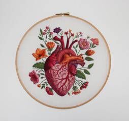 Claire O'Reilly In Bloom, hand stitched embroidery on cotton. Claire O'Reilly In Bloom, hand stitched embroidery on cotton.