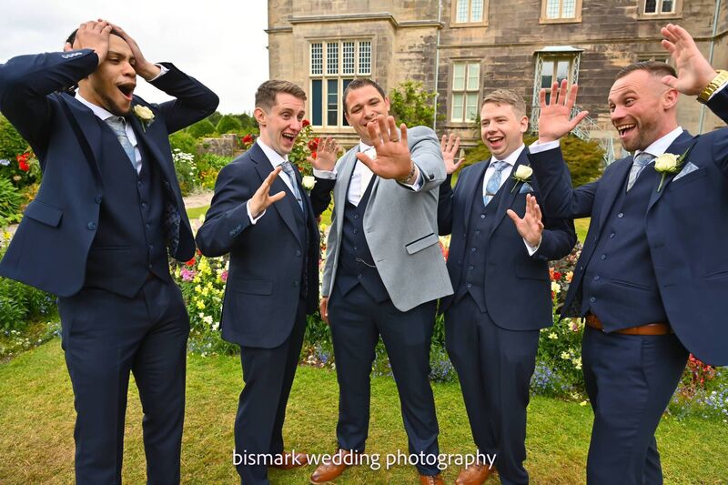 The groom with his best man and groomsmen.