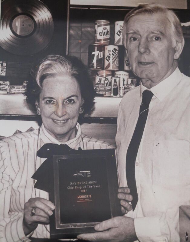 A picture of Eileen and Jackie Lennox at Jackie Lennox chip shop on the Bandon, Cork. 