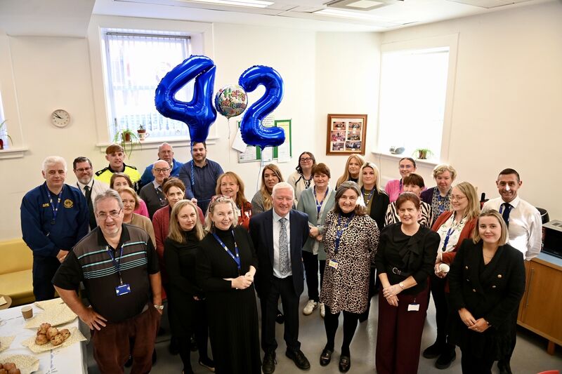 Colleagues, friends and family gathered to bid Mr O'Donovan farewell today. Pic Larry Cummins Colleagues, friends and family gathered to bid Mr O'Donovan farewell today. Pic Larry Cummins