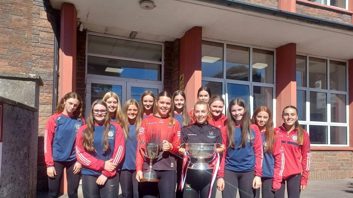 Visit of camogie cups lifts spirits at Cork school