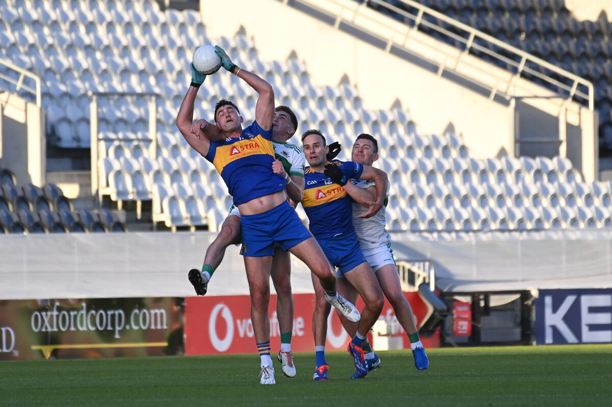 Carrigaline's Brian Coakley makes a great catch against Kanturk. Picture: Larry Cummins