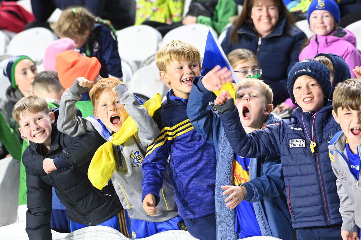 Smiles for the Carrigaline fans after beating Kanturk on penalties. Picture: Larry Cummins Smiles for the Carrigaline fans after beating Kanturk on penalties. Picture: Larry Cummins