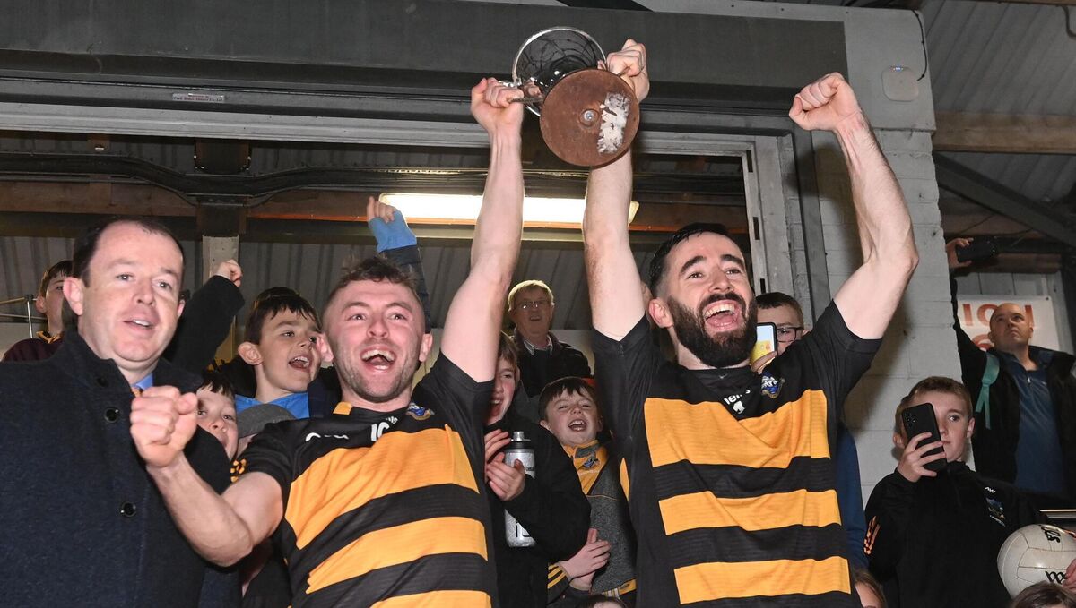 Canovee joint captains James Moynihan and William Ahern raise the trophy after defeating Mayfield in the County JAFC final last year. Picture: Eddie O'Hare Canovee joint captains James Moynihan and William Ahern raise the trophy after defeating Mayfield in the County JAFC final last year. Picture: Eddie O'Hare