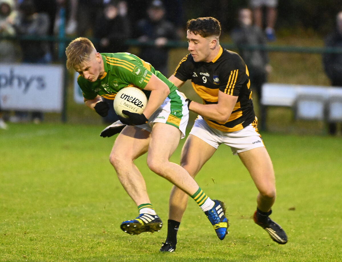 Kilmurry's Tomás Collins is tackled by Canovee's Conor Dodd last month. Picture: Eddie O'Hare Kilmurry's Tomás Collins is tackled by Canovee's Conor Dodd last month. Picture: Eddie O'Hare