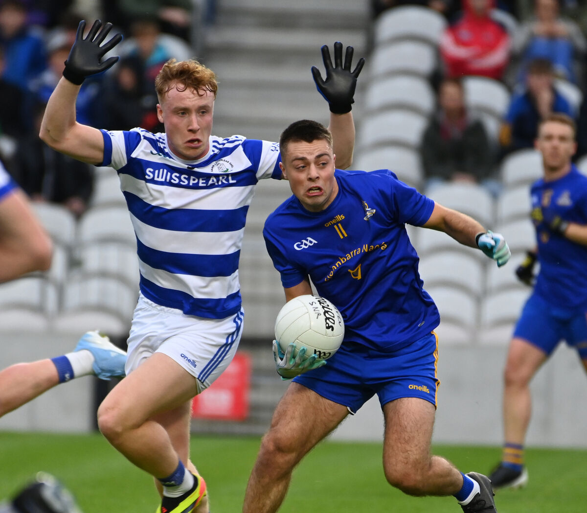 St Finbarr's William Buckley wins possession from Castlehaven's Robbie Minihane. Picture: Eddie O'Hare St Finbarr's William Buckley wins possession from Castlehaven's Robbie Minihane. Picture: Eddie O'Hare
