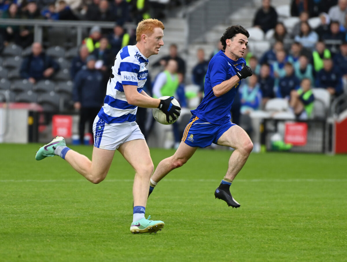 Castlehaven's Jack Cahalane moves away from St Finbarr's Colm Scully. Picture: Eddie O'Hare Castlehaven's Jack Cahalane moves away from St Finbarr's Colm Scully. Picture: Eddie O'Hare