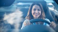 Woman driving a car