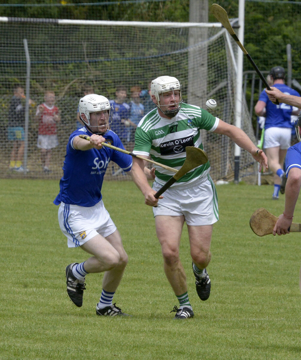Valley Rovers' Kevin Canty takes on Ballinhassig's James Reardon. Picture: Denis Boyle Valley Rovers' Kevin Canty takes on Ballinhassig's James Reardon. Picture: Denis Boyle