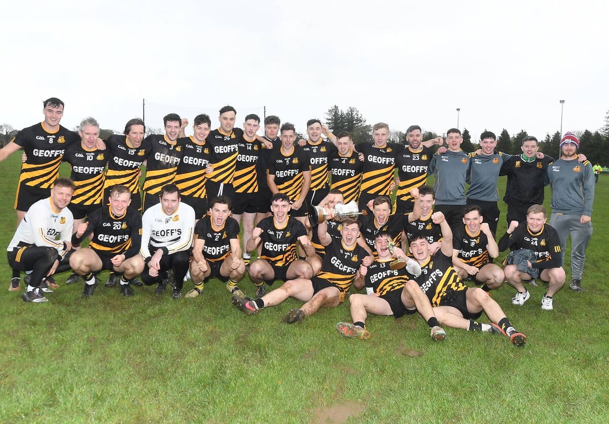 Castlemagner celebrate their victory after retaining the Duhallow JAFC title following a victory over Knocknagree. Picture: John Tarrant