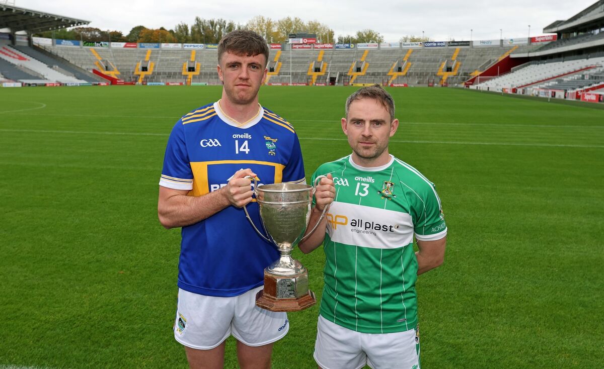 Éanna O'Hanlon, Kilshannig, and John Corkery, Aghabullogue, ahead of the McCarthy Insurance Group PIFC final. Picture: Jim Coughlan