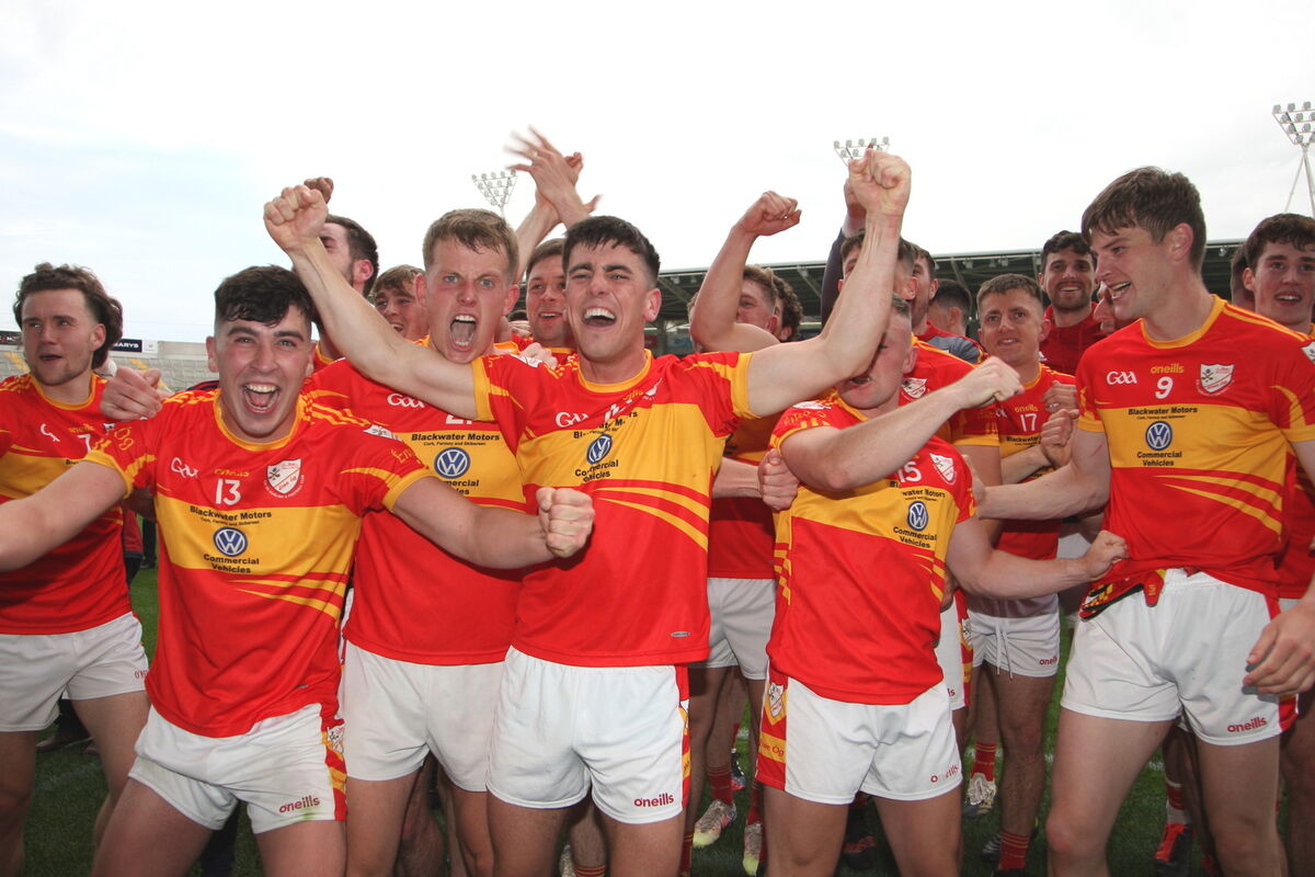 Éire Óg players celebrate after winning the SAFC in the 2020 season. Picture: Ger Bonus Éire Óg players celebrate after winning the SAFC in the 2020 season. Picture: Ger Bonus