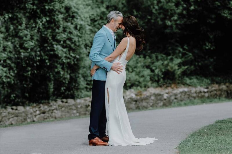 The happy couple, who were married in an outdoor ceremony in Castlemartyr Resort.