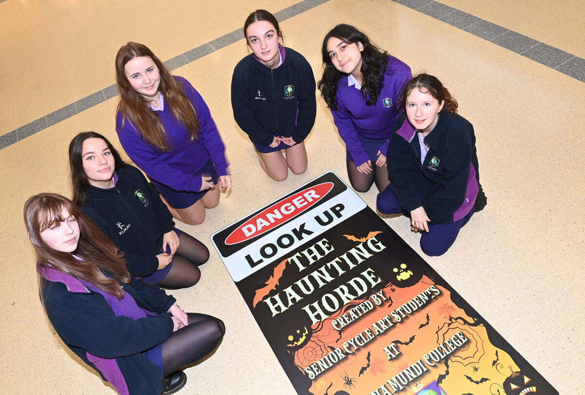 Ella Stephens, Rhian Lloyd-Evans, Rachel Magee, Freya Lee, Michaela Carney and Mary Hegarty were part of the group who created 'The Haunting Horde'. Ella Stephens, Rhian Lloyd-Evans, Rachel Magee, Freya Lee, Michaela Carney and Mary Hegarty were part of the group who created 'The Haunting Horde'.