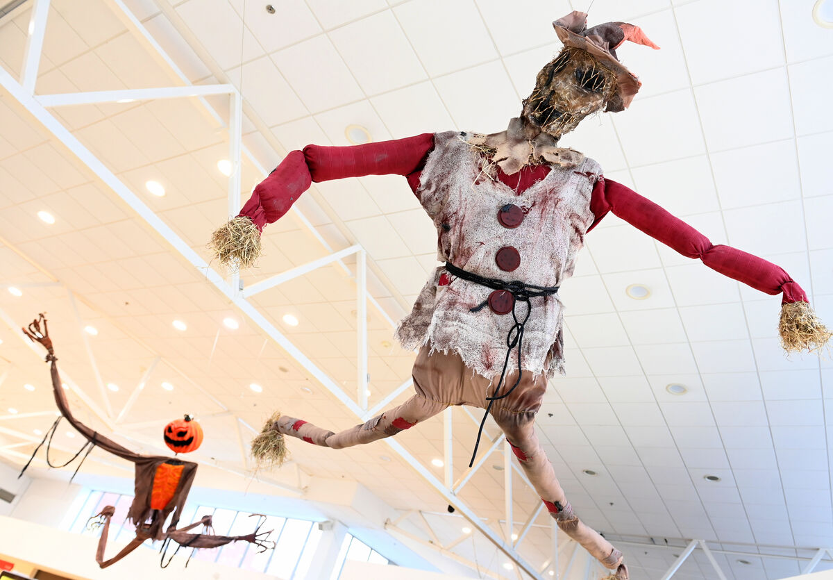 Fidelma the Scarecrow is one of many Halloween pieces available for people to come view at Douglas Court Shopping Centre this month. Fidelma the Scarecrow is one of many Halloween pieces available for people to come view at Douglas Court Shopping Centre this month.