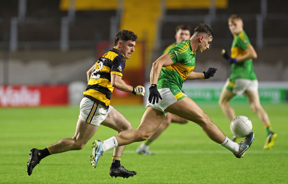 Kilmurry's Kyle Kelleher in action against Daire McMahon of Canovee. Picture: Jim Coughlan Kilmurry's Kyle Kelleher in action against Daire McMahon of Canovee. Picture: Jim Coughlan