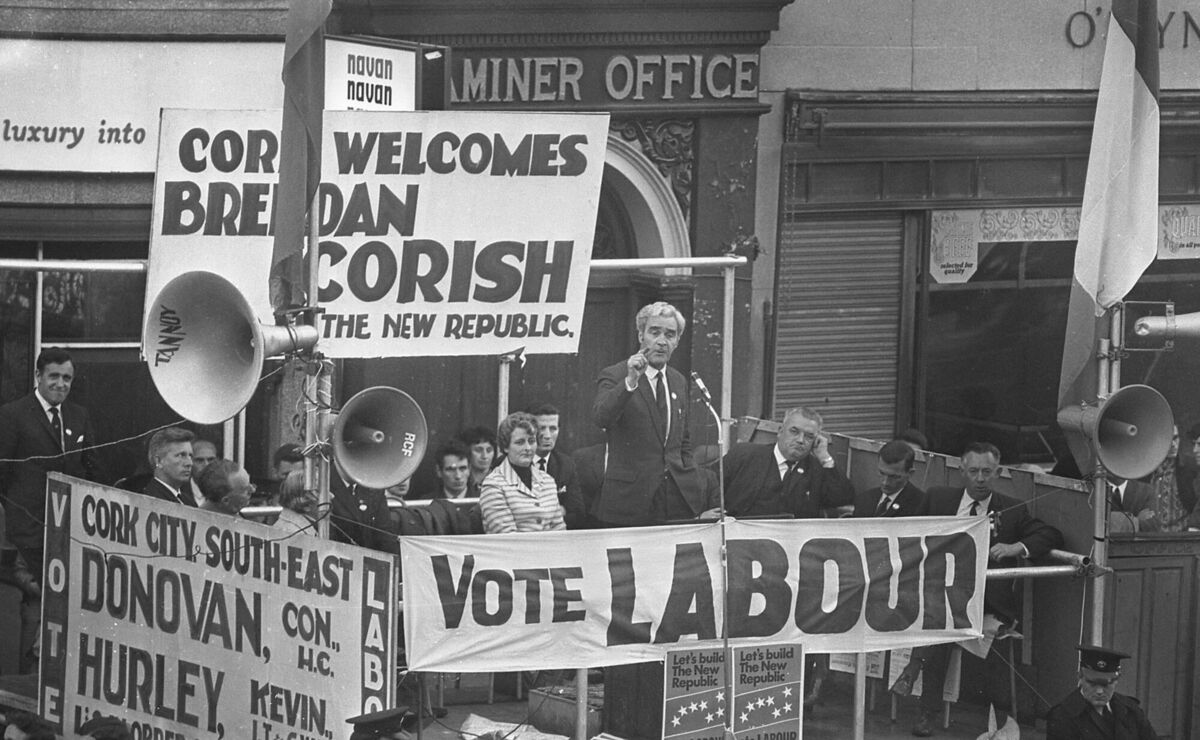 Labour Party Rally Patrick Street 1969 . Labour Party Rally Patrick Street 1969 .