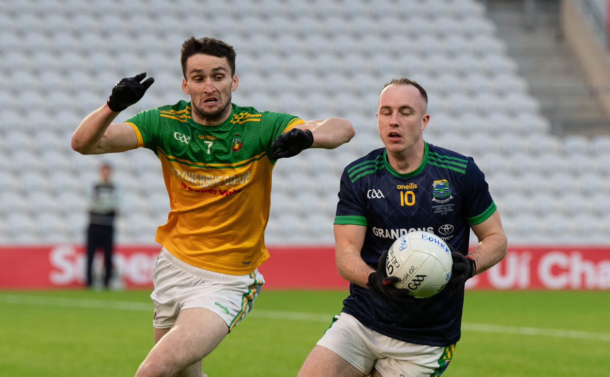 Glanmire's Daniel Hogan holds possession ahead of Boherbue's Brian Murphy. Picture: Howard Crowdy Glanmire's Daniel Hogan holds possession ahead of Boherbue's Brian Murphy. Picture: Howard Crowdy