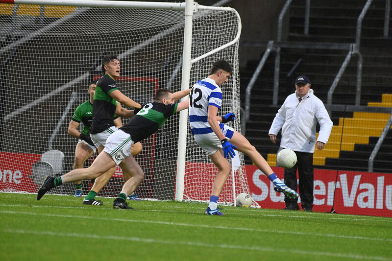  Seán Browne kicks a point for Castlehaven. Picture: Larry Cummins