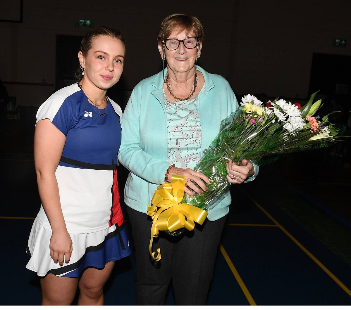Olympian Rachael Darragh makes a presentation to long serving Banteer Badminton Club officer Pat Buckley. Picture John Tarrant Olympian Rachael Darragh makes a presentation to long serving Banteer Badminton Club officer Pat Buckley. Picture John Tarrant