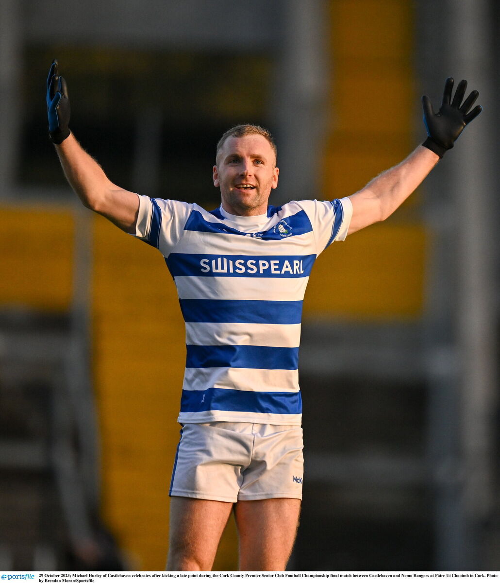 Castlehaven's Michael Hurley was at his best once again - kicking 0-4 against Nemo. Picture: Brendan Moran/Sportsfile