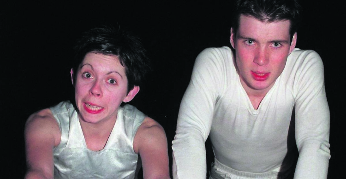 Eileen Walsh and Cillian Murphy in Disco Pigs. Eileen Walsh and Cillian Murphy in Disco Pigs.