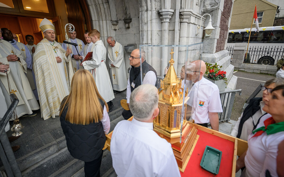 The Most Reverend Dr Fintan Gavin, Bishop of Cork and Ross receiving the relics of St Bernadette of Lourdes at the Cathedral of St Mary and St Anne, Cork for two days of veneration by members of the public. Picture Dan Linehan The Most Reverend Dr Fintan Gavin, Bishop of Cork and Ross receiving the relics of St Bernadette of Lourdes at the Cathedral of St Mary and St Anne, Cork for two days of veneration by members of the public. Picture Dan Linehan