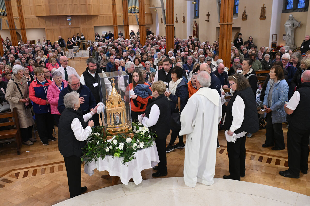 Members of the public viewing the relics of St Bernadette of Lourdes at the Cathedral of St Mary and St Anne, Cork for two days of veneration by members of the public. Picture Dan Linehan Members of the public viewing the relics of St Bernadette of Lourdes at the Cathedral of St Mary and St Anne, Cork for two days of veneration by members of the public. Picture Dan Linehan