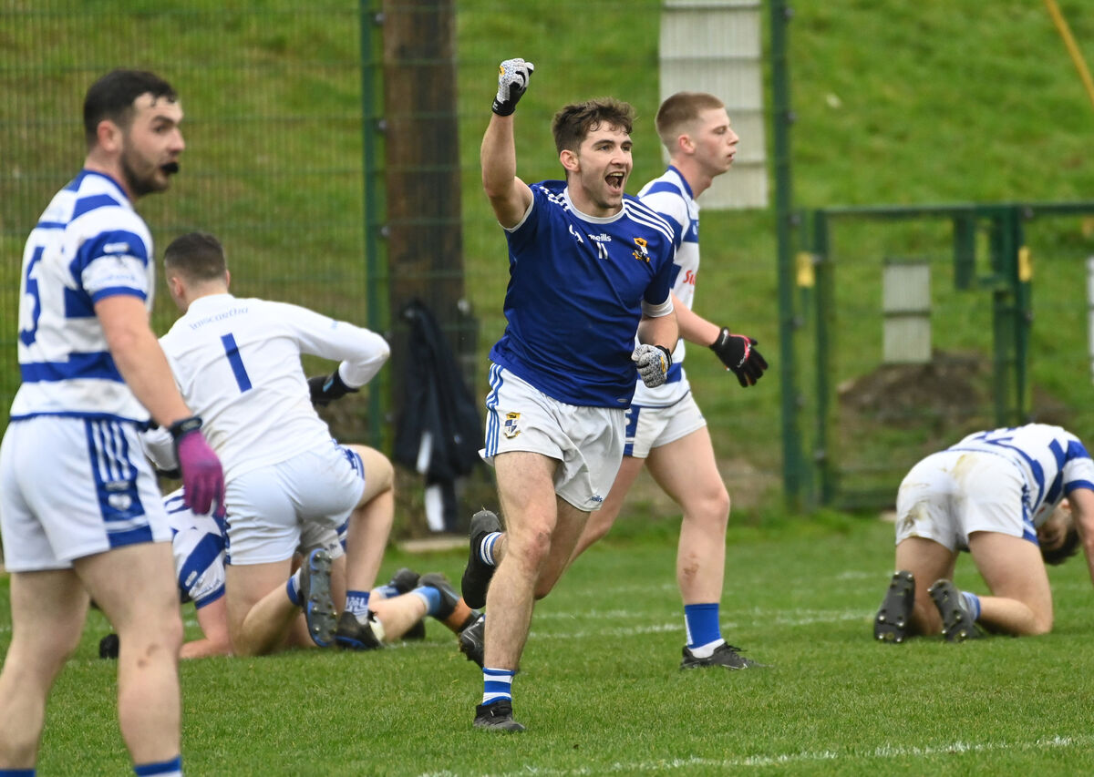 Aghinagh's Con Buckley celebrates his third goal against Inniscarra. Picture: Eddie O'Hare Aghinagh's Con Buckley celebrates his third goal against Inniscarra. Picture: Eddie O'Hare