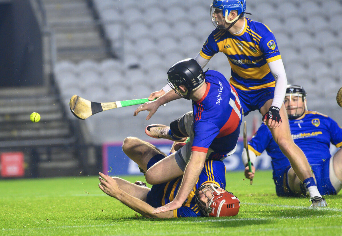  Alan Bowen, Erin's Own, getting his goal. Picture: Dan Linehan