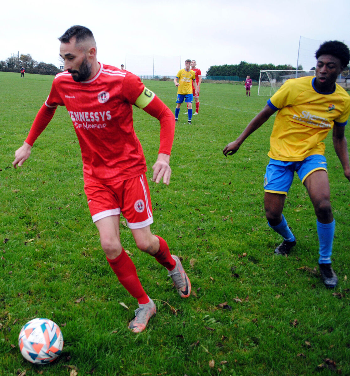 Village v Carrigaline Utd Village United's Colin Hickey comes away from his marker in the action at Silverheights over the weekend.