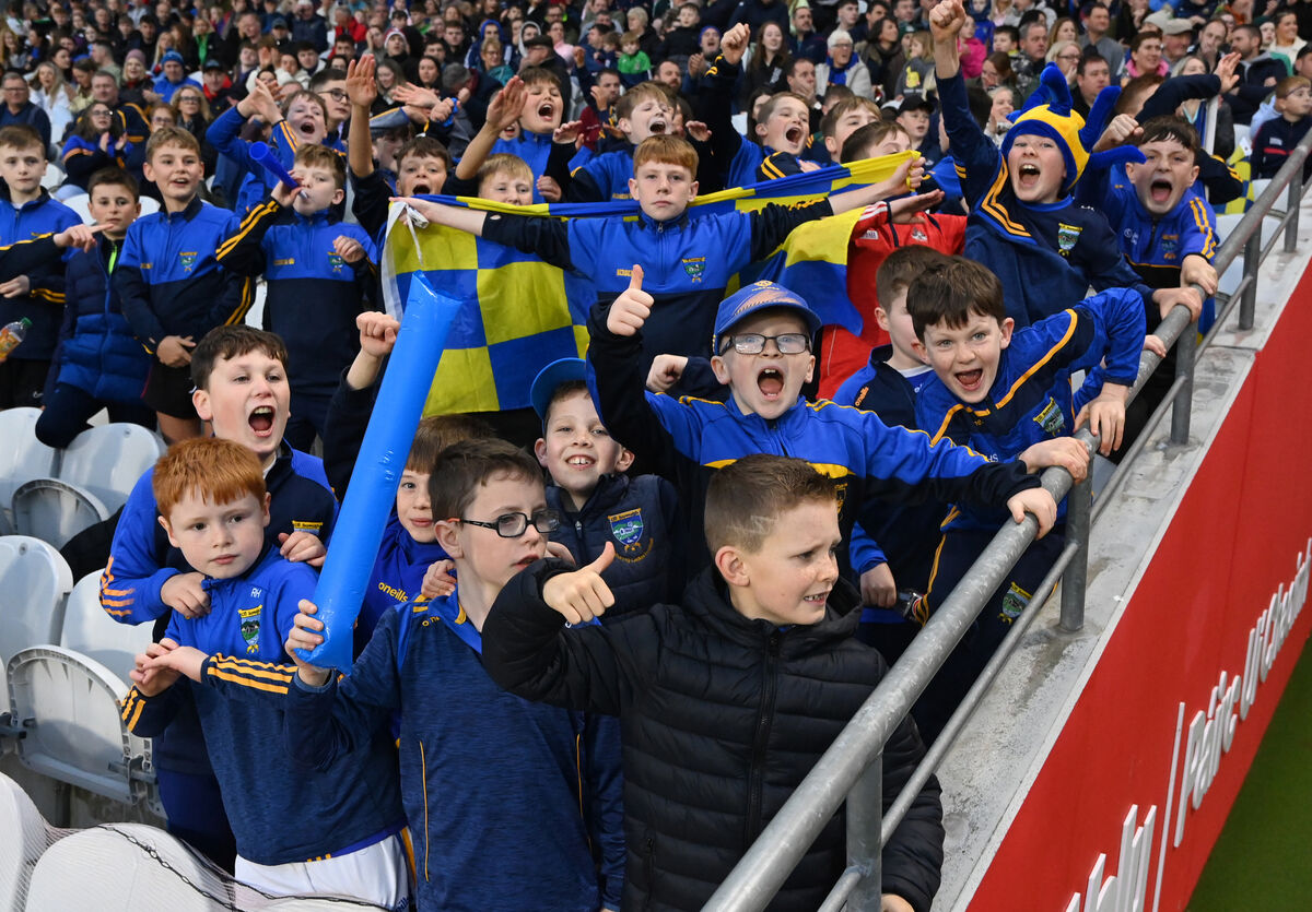Kilshannig's young supporters celebrate after defeating Aghabullogue. Picture: Eddie O'Hare