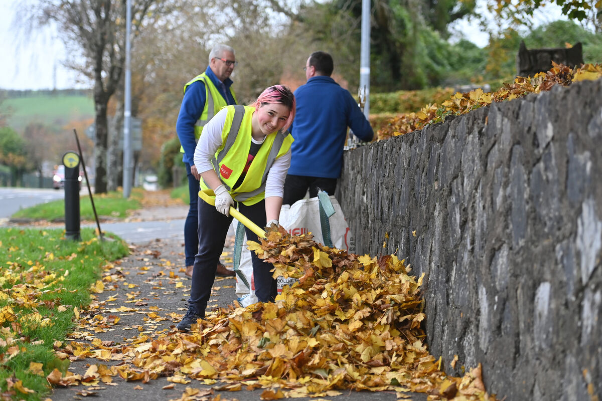  TY student Ava Smith working hard after Ballincollig won the SuperValu Tidy Towns gold medal. Picture Dan Linehan