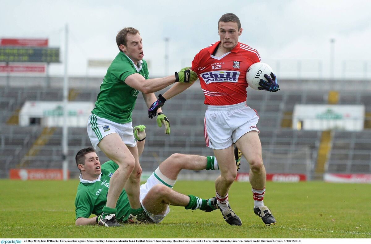 John O'Rourke in action on his Cork senior championship debut against Limerick in 2013. Picture: Diarmuid Greene/Sportsfile