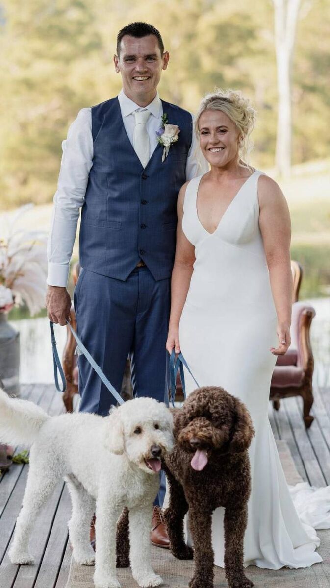 The couple on their wedding day. The couple on their wedding day.