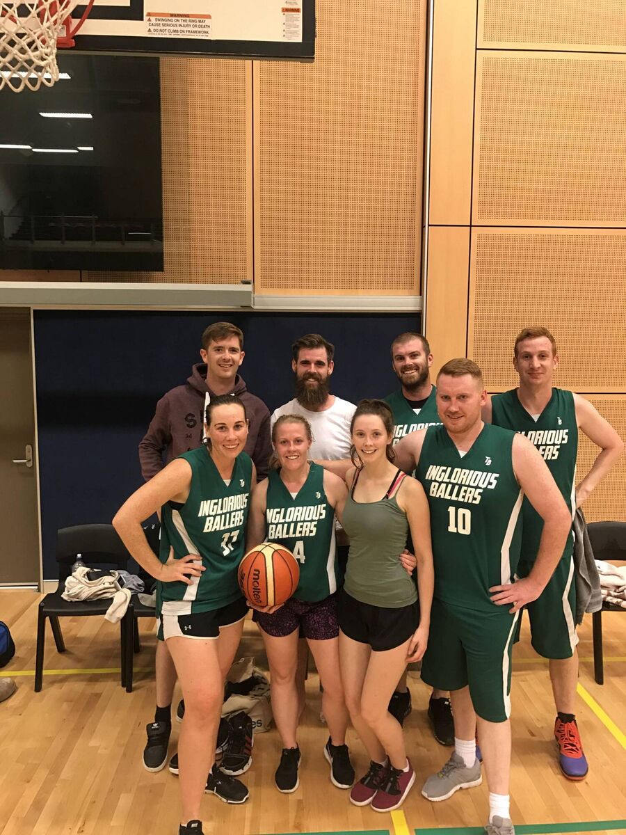 Emily Nolan with her basketball team, Inglorious Ballers, in Sydney Australia. Emily Nolan with her basketball team, Inglorious Ballers, in Sydney Australia.