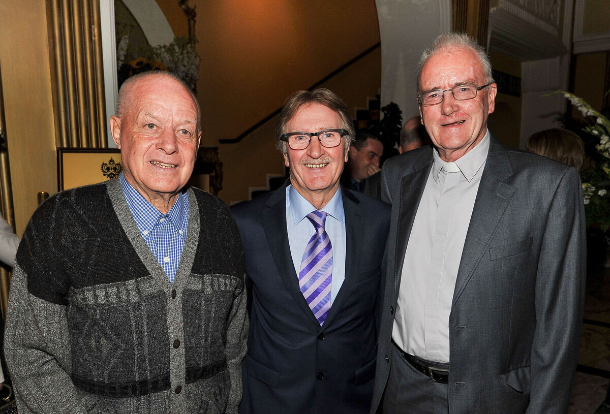Fr Mick Waters, Gerald McCarthy and Fr Seán Barry at the 50th-anniversary reunion of the 1966 Cork team. Picture: David Keane Fr Mick Waters, Gerald McCarthy and Fr Seán Barry at the 50th-anniversary reunion of the 1966 Cork team. Picture: David Keane