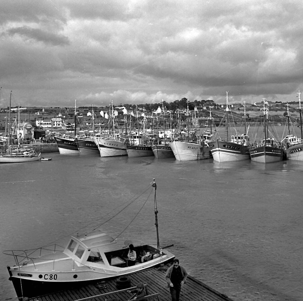 Trawlers sheltering in Kinsale Harbour, Co. Cork, in August, 1970 - a reader recalls the hot summer of 1975 in the town, where water was cut off for long periods.