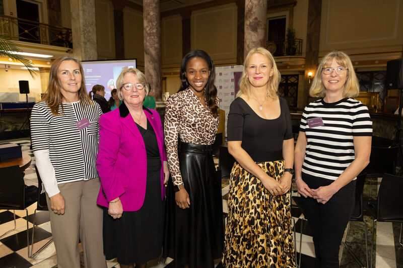 Helen O’Callaghan, Kinsale, Kathy O’Dwyer, Career Training Internships, Nadine Hughes Campbell, Author of Children’s Books, Agnes Stawosz, The Hideout Café and Art Gallery and Debbie McCarthy, Kinsale at the Network Ireland Cork Branch November meeting titled Empowerment in Motion in AIB South Mall. Picture: Darragh Kane
