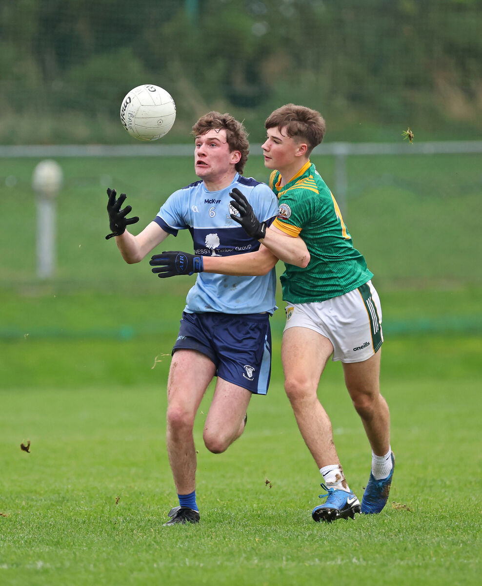 Howard O'Donovan, Clonakilty Community College takes on Dylan O'Meara, St Brendan's Killarney. Picture: Jim Coughlan Howard O'Donovan, Clonakilty Community College takes on Dylan O'Meara, St Brendan's Killarney. Picture: Jim Coughlan