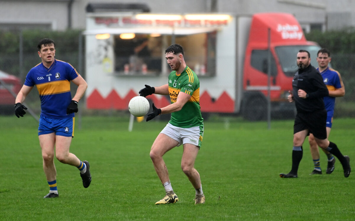Kilmurry's Lloyd Asling on the move against Michael Cusack's in Cloughduv. Picture: Larry Cummins