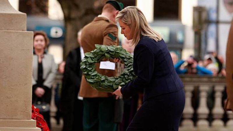 O’Neill lays wreath at Cenotaph in Belfast on Remembrance Sunday O’Neill lays wreath at Cenotaph in Belfast on Remembrance Sunday